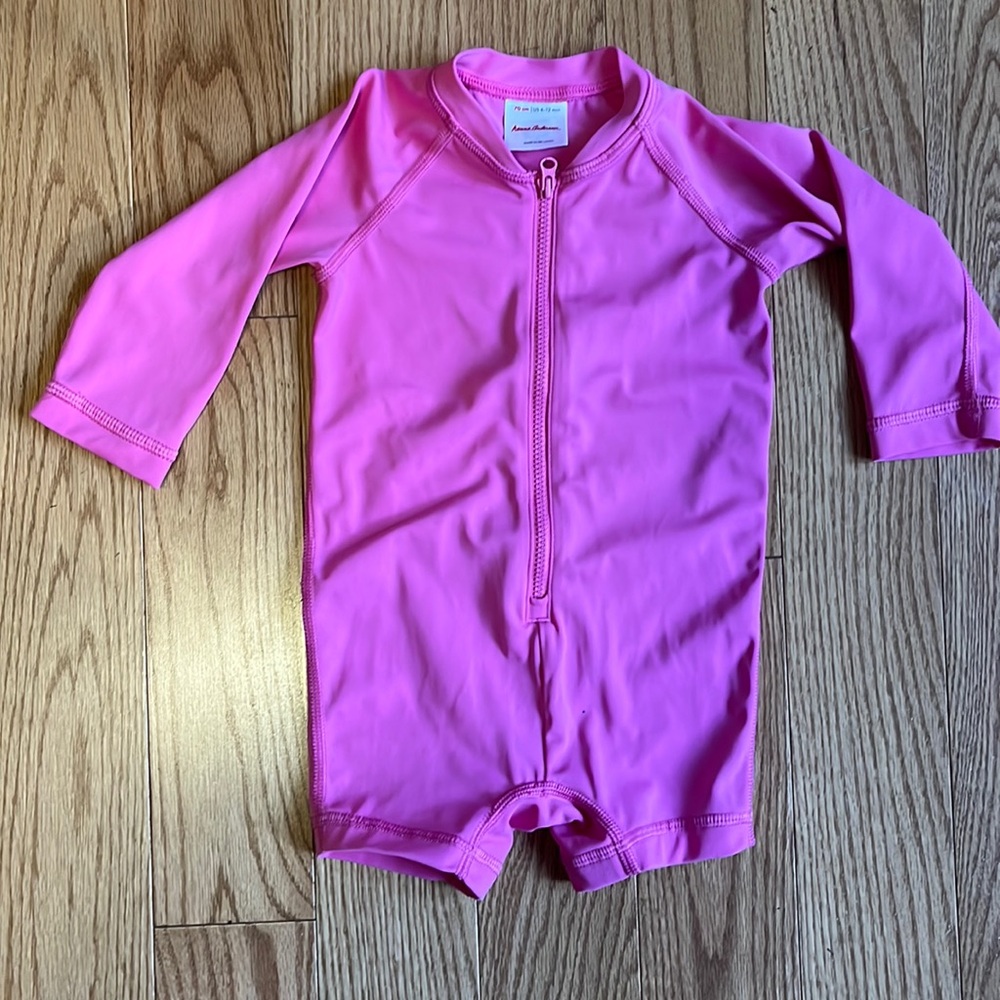Hanna Andersson 6-12 month long sleeve rash guard swimsuit